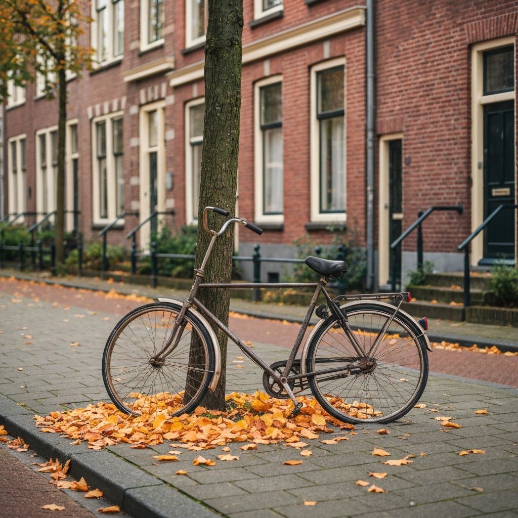 Verlaten fiets op het trottoir